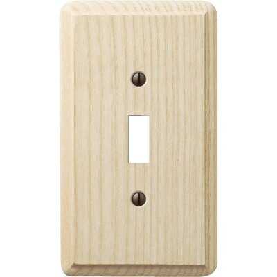 Amerelle 1-Gang Solid Ash Toggle Switch Wall Plate, Unfinished Ash