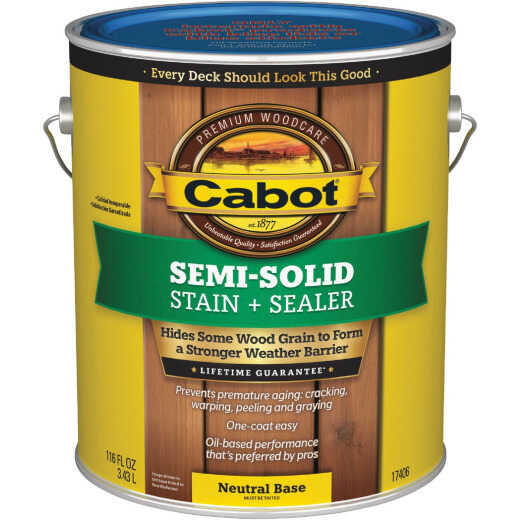 Cabot VOC Semi-Solid Deck & Siding Stain, 17406 Neutral Base, 1 Gal.