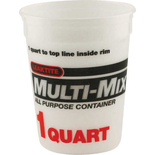 Leaktite 1 Qt. Semi-Transparent Multi-Mix All Purpose Mixing And Storage Container