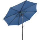 Outdoor Expressions 9 Ft. Aluminum Tilt/Crank Heather Blue Patio Umbrella Image 3